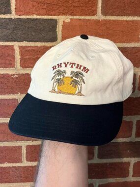 Cream colored floppy surf hat
